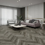 Load image into Gallery viewer, Herringbone Midnight Grey Spc Flooring